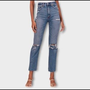 Abercrombie high rise ankle straight jeans, size 6/28 short
